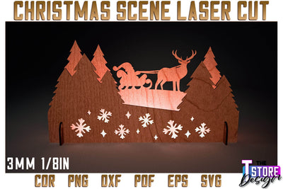 Christmas Scene | Christmas Shadow Scene | Christmas Night Light | CNC Files SVG The T Store Design 