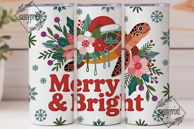 Christmas Sea Turtle 20oz Tumbler Wrap Sublimation sassyprint 