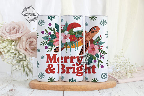 Christmas Sea Turtle 20oz Tumbler Wrap Sublimation sassyprint 