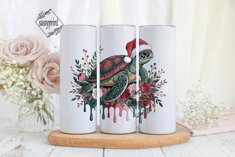 Christmas Sea Turtle 20oz Tumbler Wrap Sublimation sassyprint 