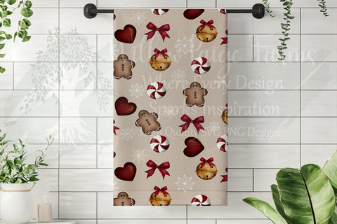 Christmas Seamless Pattern Holiday vintage Digital Paper Sublimation Willow Paige Farms 