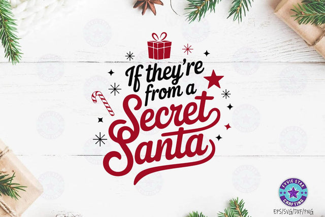 Christmas Secret Santa SVG , Christmas T shirt, Christmas Illustration SVG FiveStarCrafting 