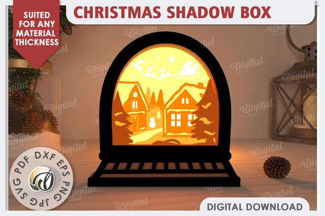 Christmas Shadow Box Laser Cut. Christmas Home Decor SVG SVG Evgenyia Guschina 