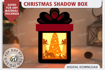 Christmas Shadow Box Laser Cut. Christmas Home Decor SVG SVG Evgenyia Guschina 