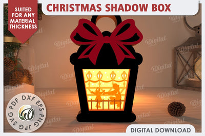 Christmas Shadow Box Laser Cut. Christmas Home Decor SVG SVG Evgenyia Guschina 