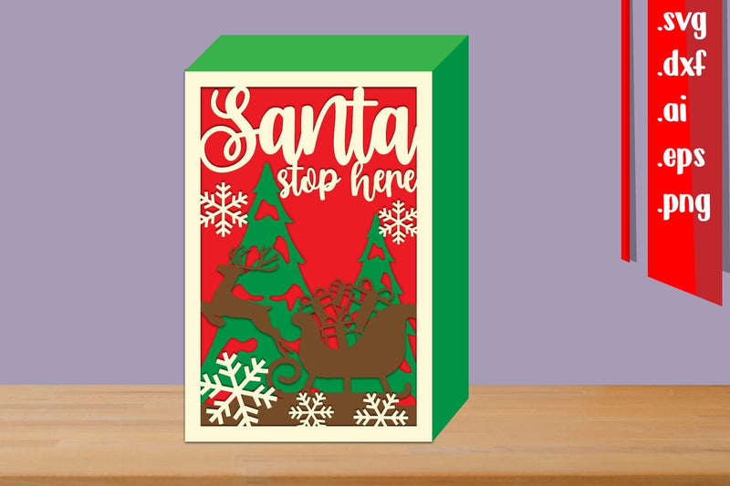 Christmas Shadow Box Paper cut - 3D Shadow Box SVG zafrans studio 
