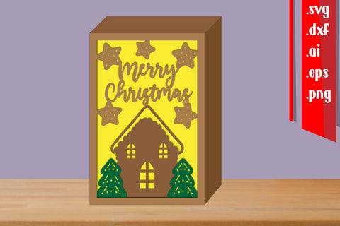 Christmas Shadow Box Paper cut - 3D Shadow Box SVG zafrans studio 