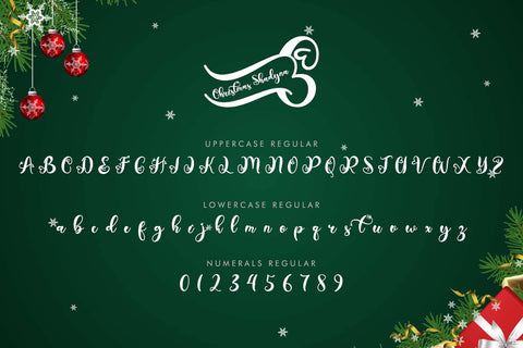 Christmas Shadyna Font Prasetya Letter 