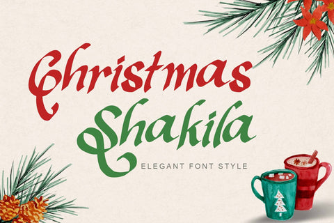 Christmas Shakila Font Prasetya Letter 