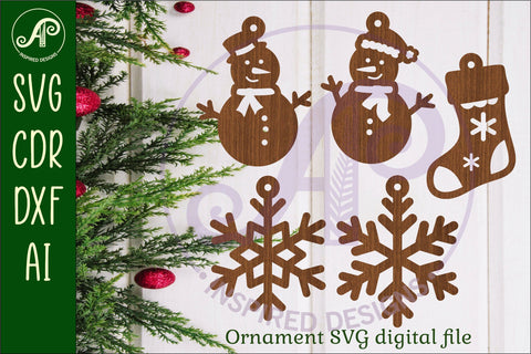 Christmas shape ornaments laser cut outs SVG file 2 SVG APInspireddesigns 