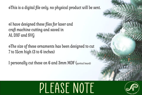 Christmas shape ornaments laser cut outs SVG file 2 SVG APInspireddesigns 