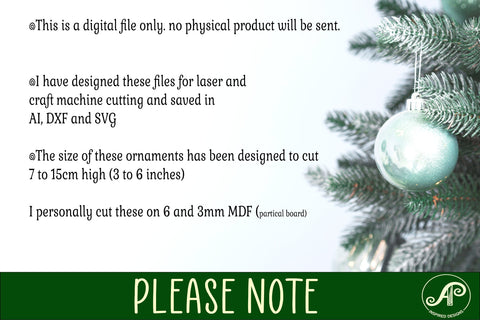 Christmas shape ornaments laser cut outs SVG file 4 SVG APInspireddesigns 