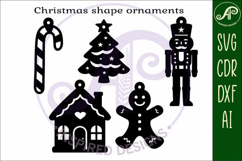 Christmas shape ornaments laser cut outs SVG file 4 SVG APInspireddesigns 