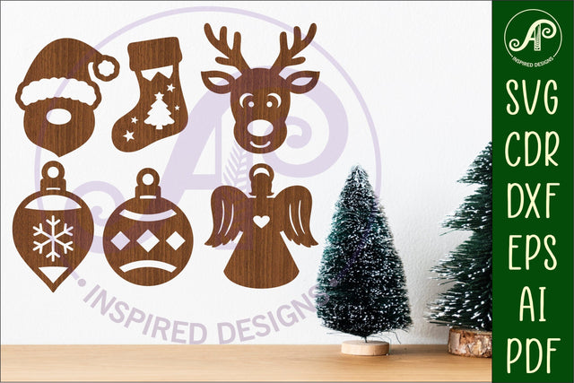 Christmas shape silhouette laser cut outs SVG file 2 SVG APInspireddesigns 