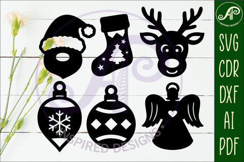 Christmas shape silhouette laser cut outs SVG file 2 SVG APInspireddesigns 
