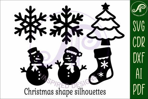 Christmas shape silhouette laser cut outs SVG file 3 SVG APInspireddesigns 
