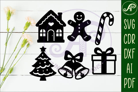 Christmas shape silhouette laser cut outs SVG file 4 SVG APInspireddesigns 