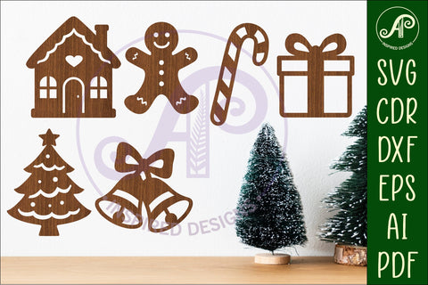Christmas shape silhouette laser cut outs SVG file 4 SVG APInspireddesigns 