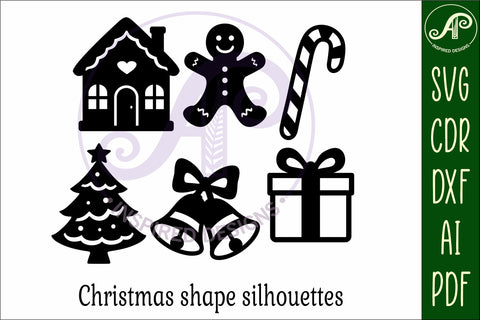Christmas shape silhouette laser cut outs SVG file 4 SVG APInspireddesigns 