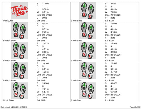 Christmas Shoe Prints Embroidery Design – Santa Boot Footprints Christmas Tree Machine Embroidery File, Holiday Footprint Design Embroidery/Applique DESIGNS PatternFeed8 