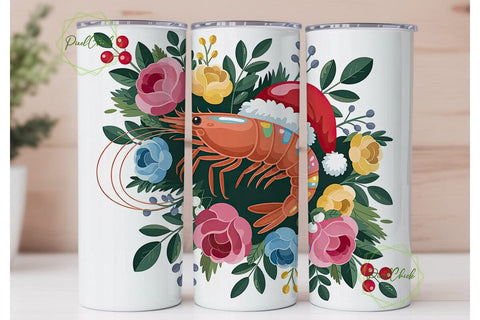 Christmas Shrimp Tumbler Wrap Sublimation PixelChick 