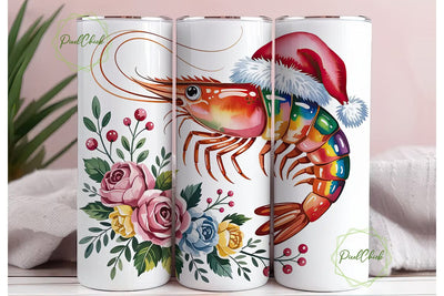 Christmas Shrimp Tumbler Wrap Sublimation PixelChick 