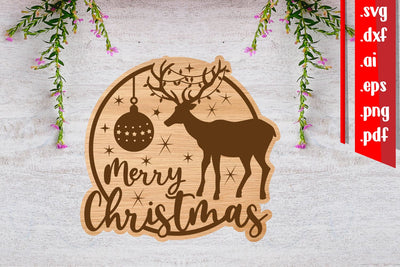 Christmas Sign 3 | Christmas Laser Cut files svg dxf eps ai png pdf SVG zafrans studio 