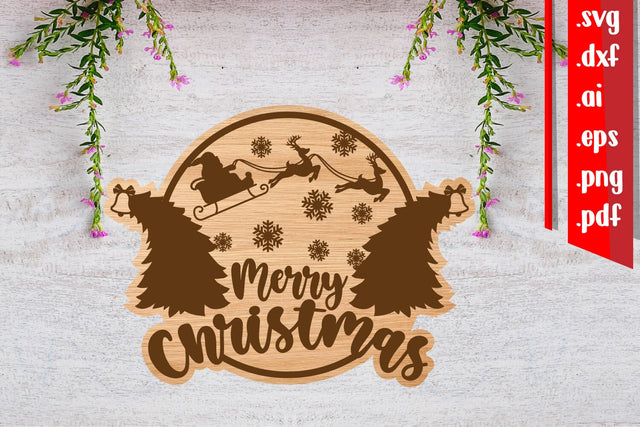 Christmas Sign 4 | Christmas Laser Cut files svg dxf eps ai png pdf SVG zafrans studio 