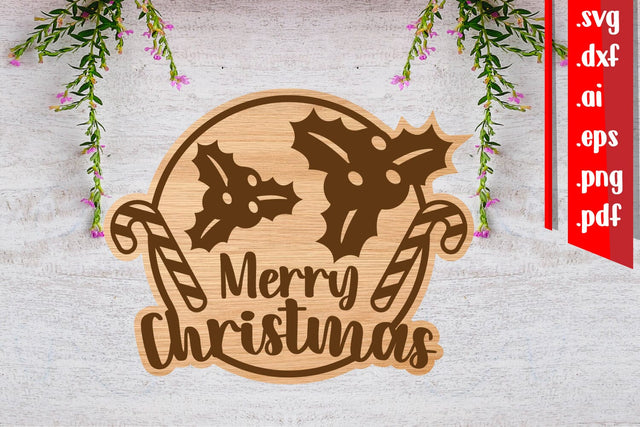Christmas Sign 7 | Christmas Laser Cut files svg dxf eps ai png pdf SVG zafrans studio 