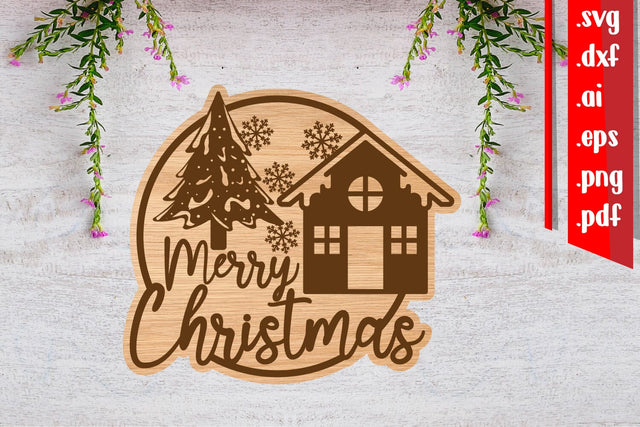 Christmas Sign 8 | Christmas Laser Cut files svg dxf eps ai png pdf SVG zafrans studio 