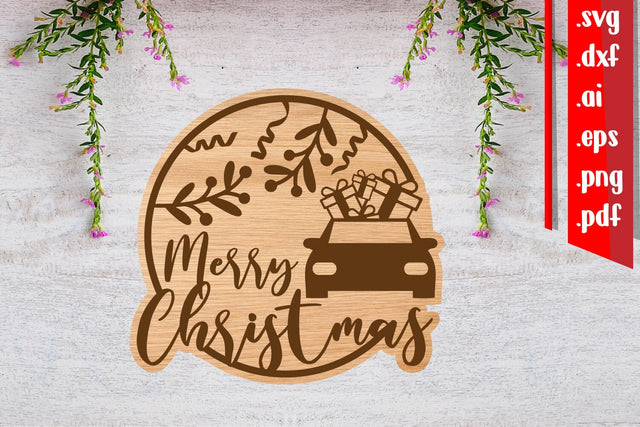 Christmas Sign 9 | Christmas Laser Cut files svg dxf eps ai png pdf SVG zafrans studio 