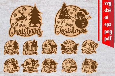 Christmas Sign Bundle | Christmas Laser Cut files SVG zafrans studio 