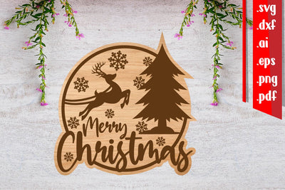 Christmas Sign | Christmas Laser Cut files svg dxf eps ai png pdf SVG zafrans studio 