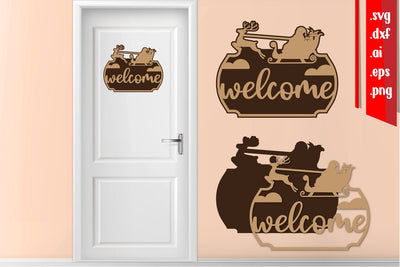 Christmas Sign - Christmas Welcome Sign SVG zafrans studio 