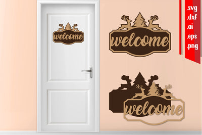 Christmas Sign - Christmas Welcome Sign SVG zafrans studio 