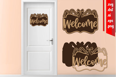 Christmas Sign - Christmas Welcome Sign SVG zafrans studio 
