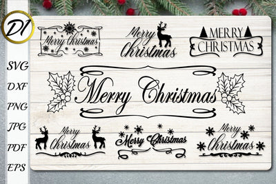 Christmas Sign Decor SVG Bundle. Christmas Quote SVG SVG Evgenyia Guschina 