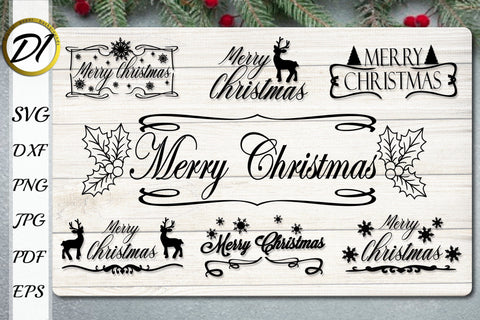 Christmas Sign Decor SVG Bundle. Christmas Quote SVG SVG Evgenyia Guschina 