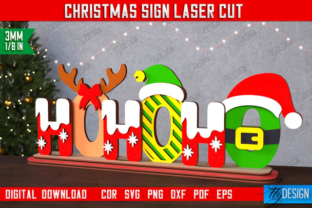 Christmas Sign | Holiday Decorations | Gift Idea | Table Statuette | CNC File SVG Fly Design 