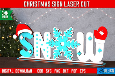 Christmas Sign | Holiday Decorations | Gift Idea | Table Statuette | CNC File SVG Fly Design 