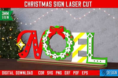 Christmas Sign | Holiday Decorations | Gift Idea | Table Statuette | CNC File SVG Fly Design 