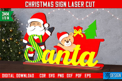 Christmas Sign | Holiday Decorations | Gift Idea | Table Statuette | CNC File SVG Fly Design 
