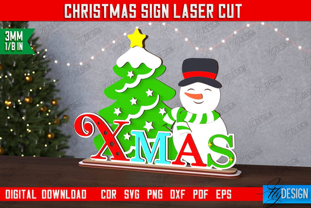 Christmas Sign | Holiday Decorations | Gift Idea | Table Statuette | CNC File SVG Fly Design 