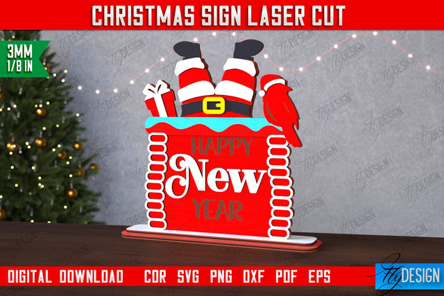 Christmas Sign | Holiday Decorations | Gift Idea | Table Statuette | CNC File SVG Fly Design 