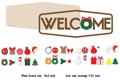 Christmas Sign Laser Cut, Christmas Sign, Changeable Icon SVG zafrans studio 