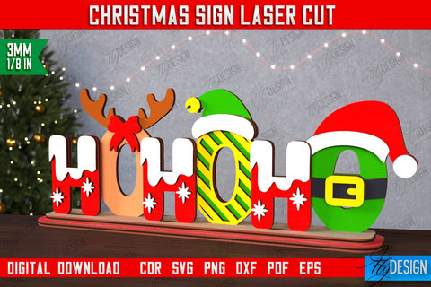 Christmas Signs Bundle | Holiday Decorations | Gift Idea | Table Statuette | CNC Files SVG Fly Design 