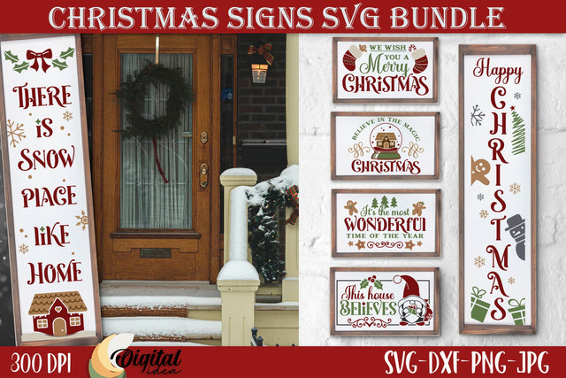 Christmas Signs Bundle SVG. Merry christmas signs SVG SVG Evgenyia Guschina 