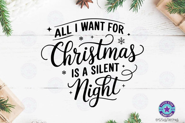 Christmas Silent Night, Christmas SVG Design, Christmas Holidays T-shirt SVG FiveStarCrafting 