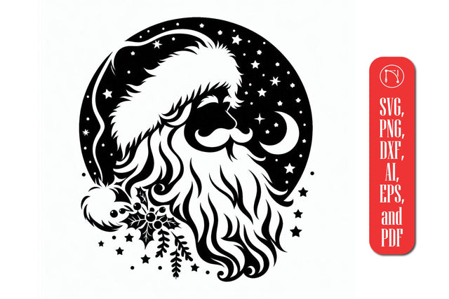 Christmas Silhouette Santa SVG Cut File SVG MD JOYNAL ABDIN 