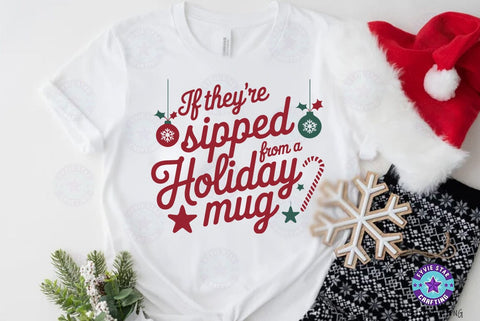 Christmas sipped holiday mug, Christmas Quote T shirt Design, Christmas Illustration SVG FiveStarCrafting 